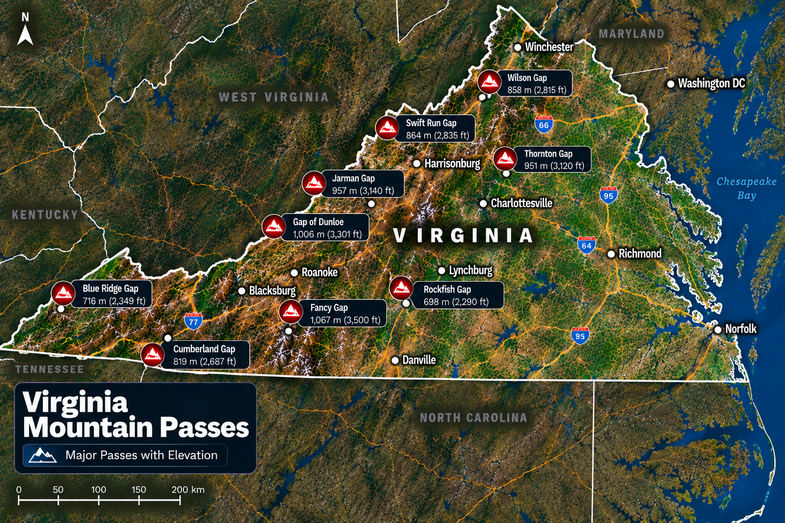 Virginia (Shenandoah) Map